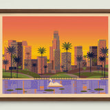 Echo Park illustration of a Los Angeles landmark by George Townley – detailed architectural art print capturing the iconic landmark