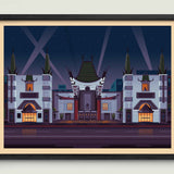 Chinese Theatre illustration of a Los Angeles landmark by George Townley – detailed architectural art print capturing the iconic landmark
