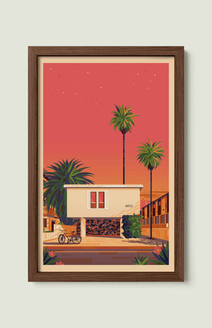 Dingbat House illustration of a Los Angeles landmark by George Townley – detailed architectural art print capturing the iconic landmark