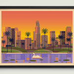 Echo Park illustration of a Los Angeles landmark by George Townley – detailed architectural art print capturing the iconic landmark