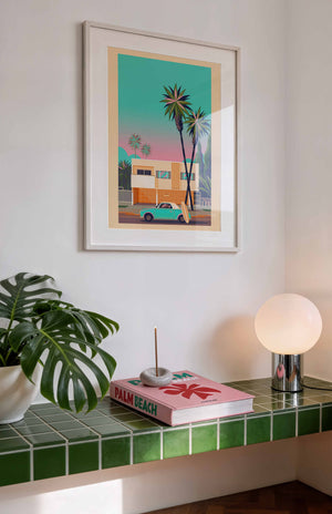 Dingbat House in Mar Vista illustration of a Los Angeles landmark by George Townley – detailed architectural art print capturing the iconic landmark