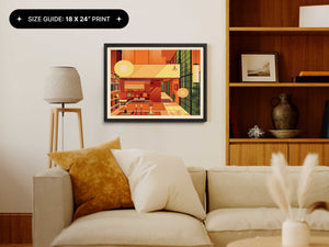 Eames Library illustration of a Los Angeles landmark by George Townley – detailed architectural art print capturing the iconic landmark