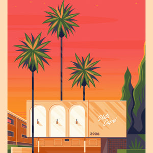Dingbat House in Culver City illustration of a Los Angeles landmark by George Townley – detailed architectural art print capturing the iconic landmark