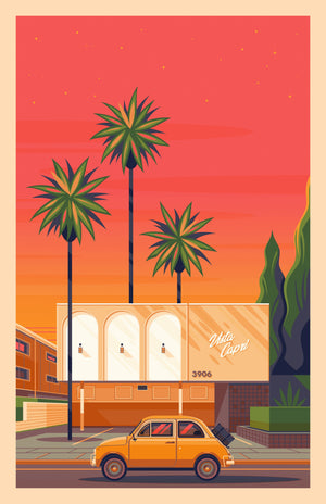 Dingbat House in Culver City illustration of a Los Angeles landmark by George Townley – detailed architectural art print capturing the iconic landmark
