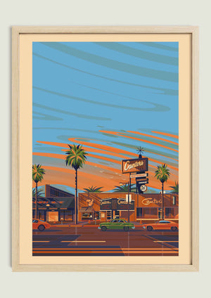 Canter's Deli illustration of a Los Angeles landmark by George Townley – detailed architectural art print capturing the iconic landmark