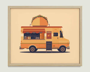 Taco Truck illustration of a Los Angeles landmark by George Townley – detailed architectural art print capturing the iconic landmark