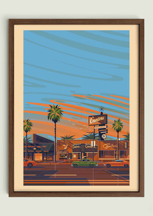 Canter's Deli illustration of a Los Angeles landmark by George Townley – detailed architectural art print capturing the iconic landmark