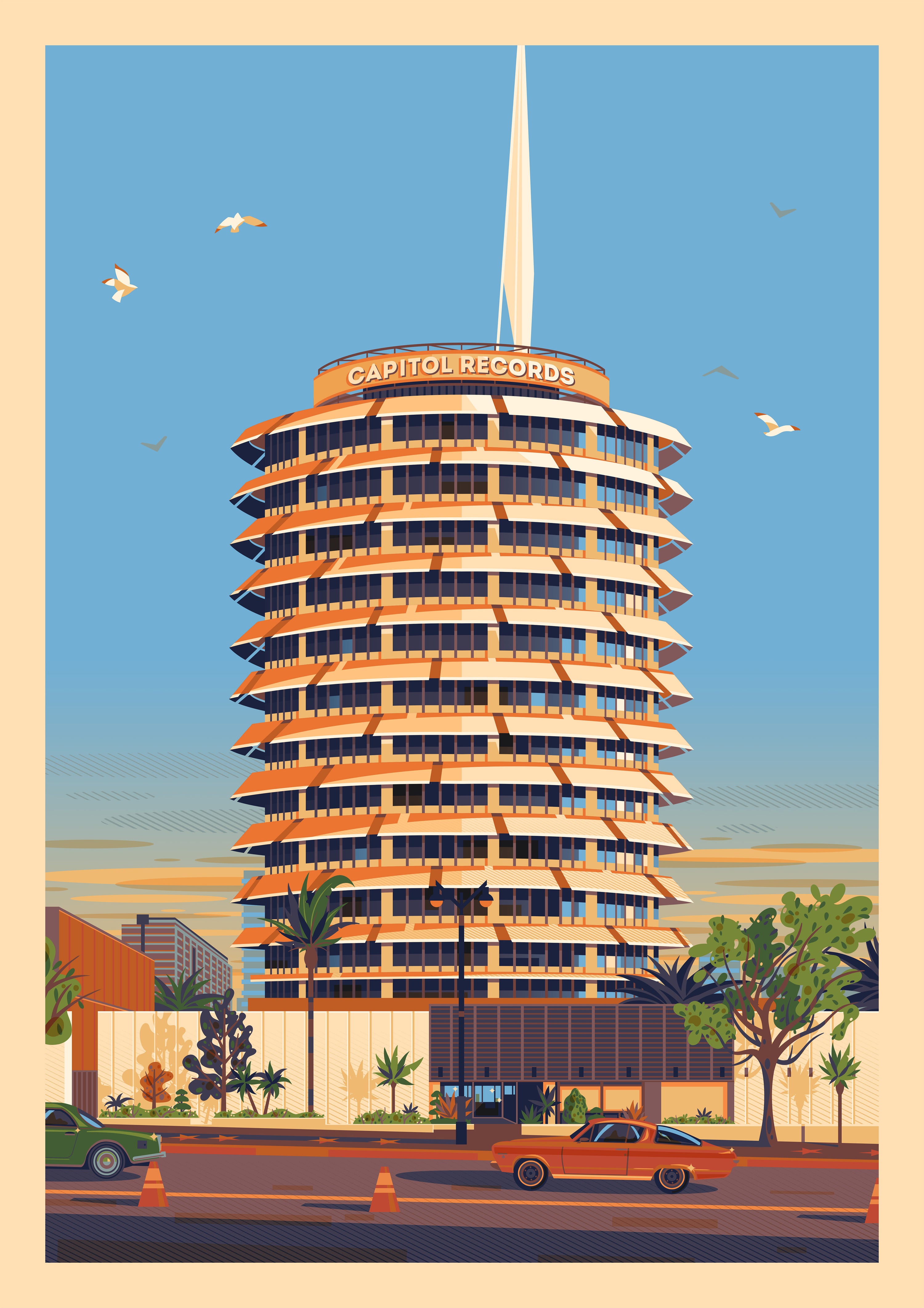 Capitol Records Los Angeles Art Print by George Townley