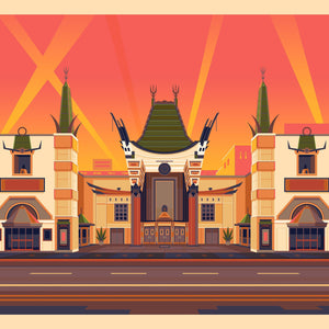 Chinese Theatre Illustration, Los Angeles Art Print by George Townley