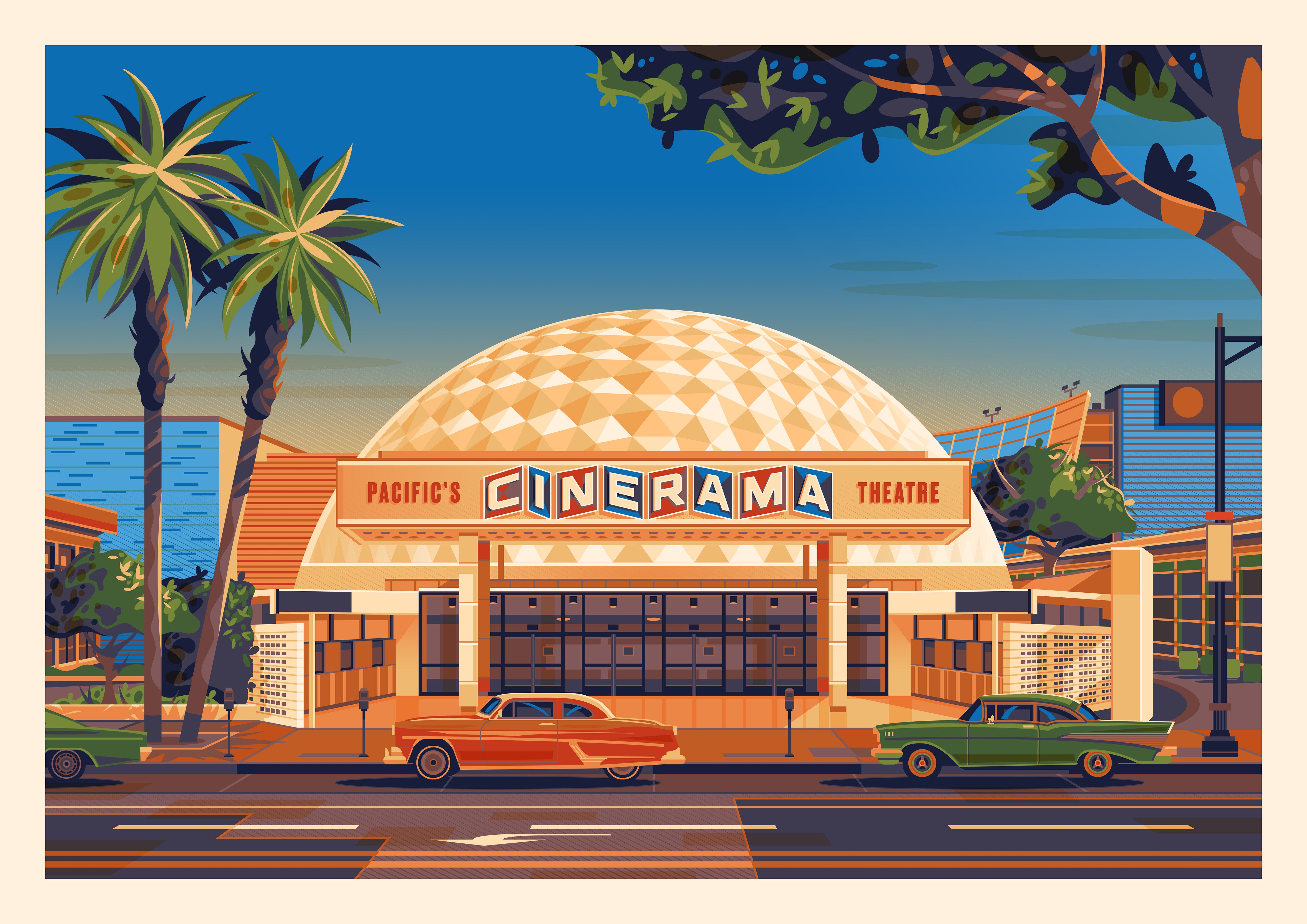 Cinerama Dome Los Angeles Art Print by George Townley