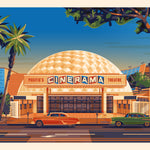 Cinerama Dome Illustration, Los Angeles Art Print by George Townley