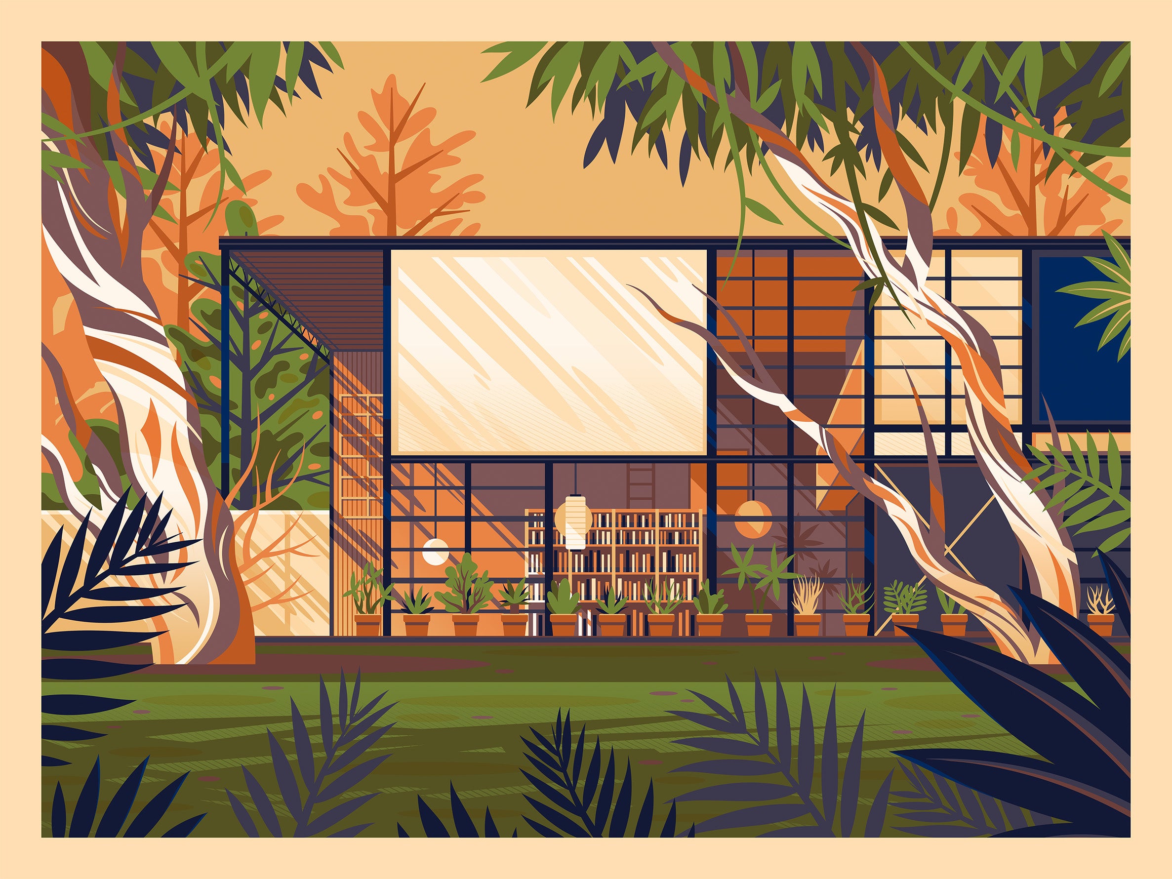 Eames House Los Angeles Art Print by George Townley