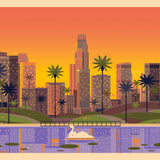 Echo Park Illustration, Los Angeles Art Print by George Townley