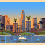 Echo Park Illustration, Los Angeles Art Print by George Townley