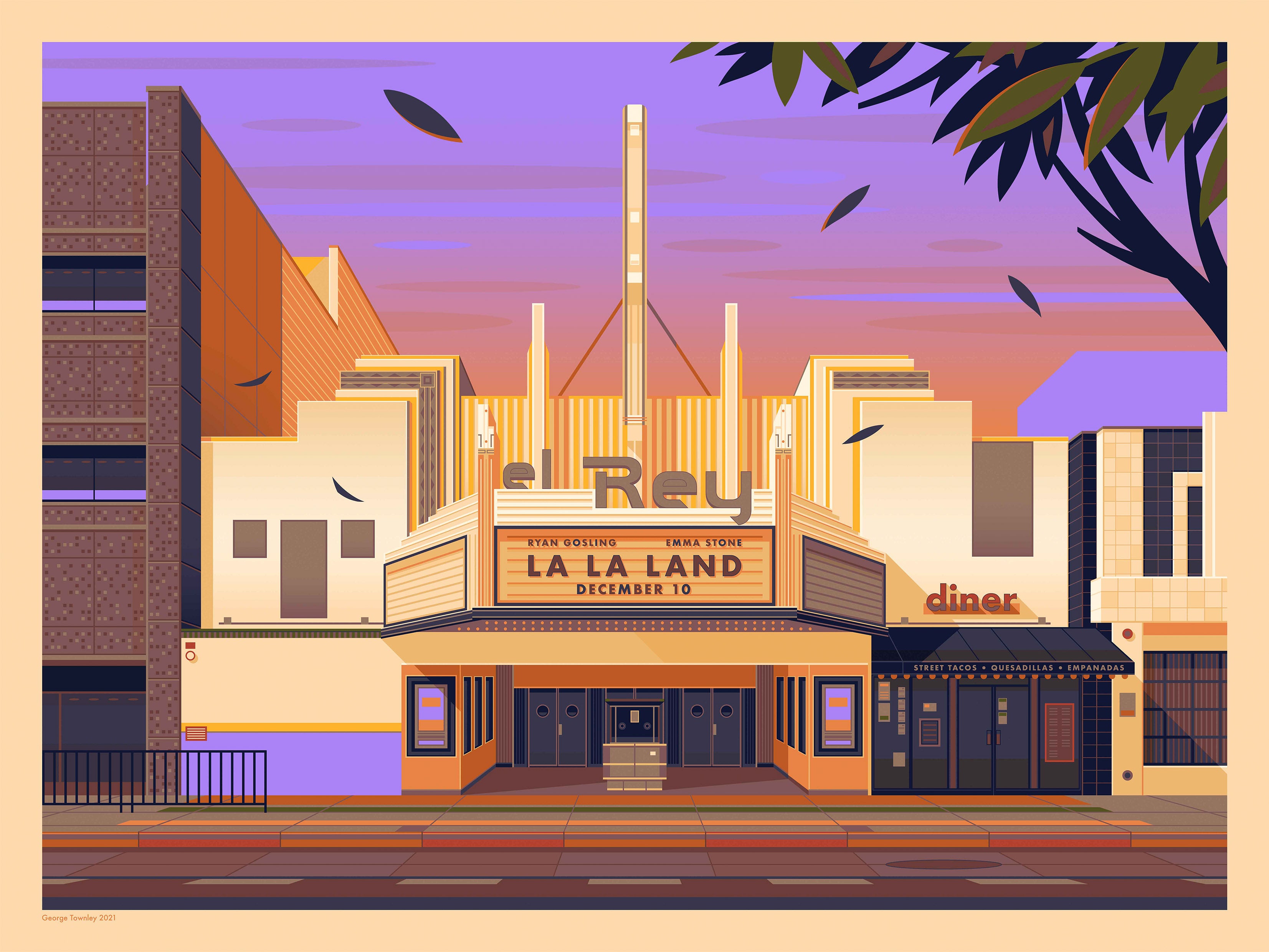 El Rey Theatre Los Angeles Art Print by George Townley