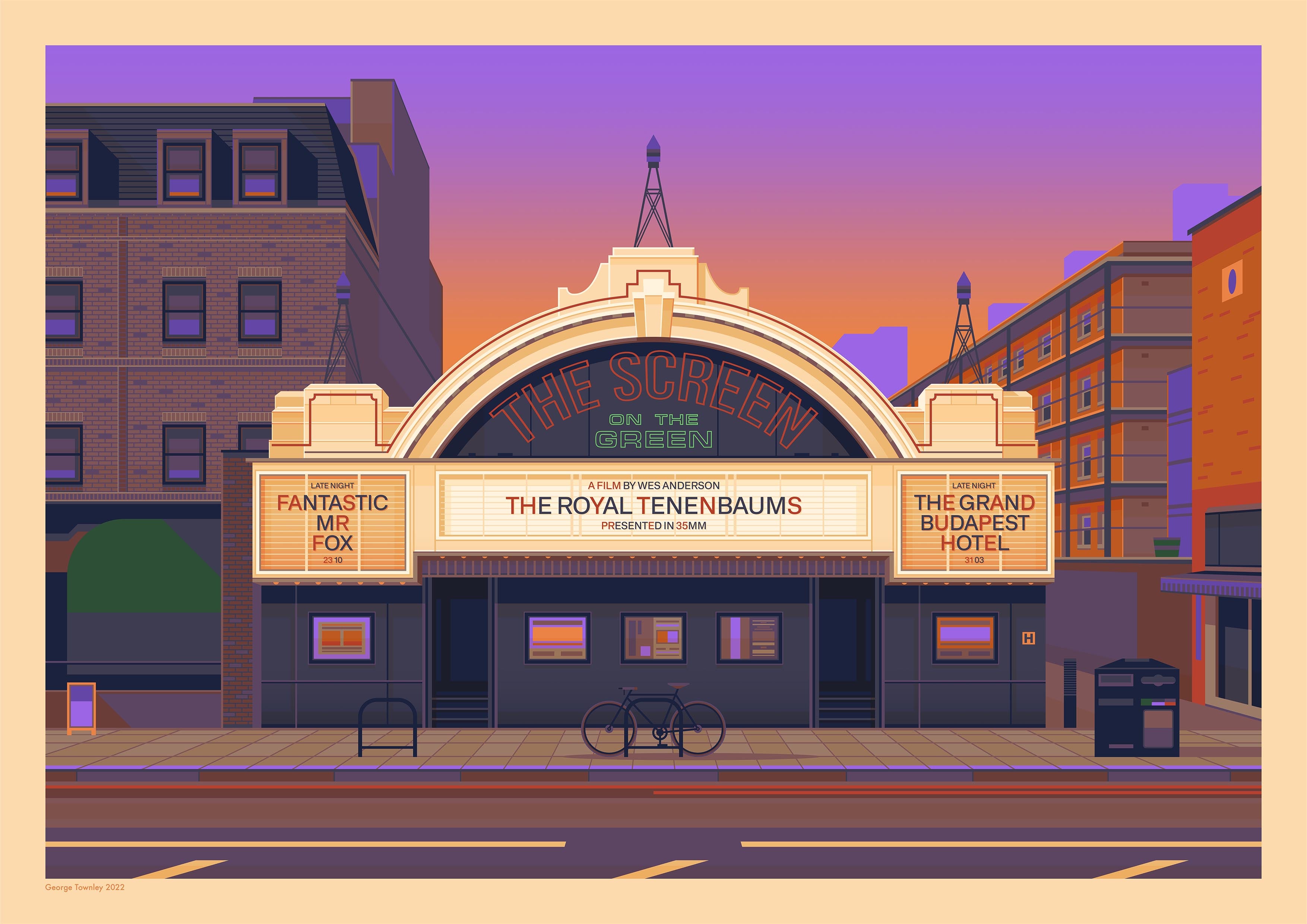 Everyman Screen on the Green London Art Print by George Townley
