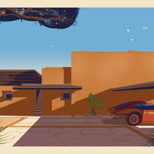 George Sturges House Illustration, Los Angeles Art Print by George Townley