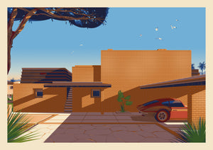 George Sturges House Illustration, Los Angeles Art Print by George Townley