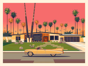 House on Via Vadera Illustration, Los Angeles Art Print by George Townley