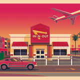 In-N-Out LAX Illustration, Los Angeles Art Print by George Townley