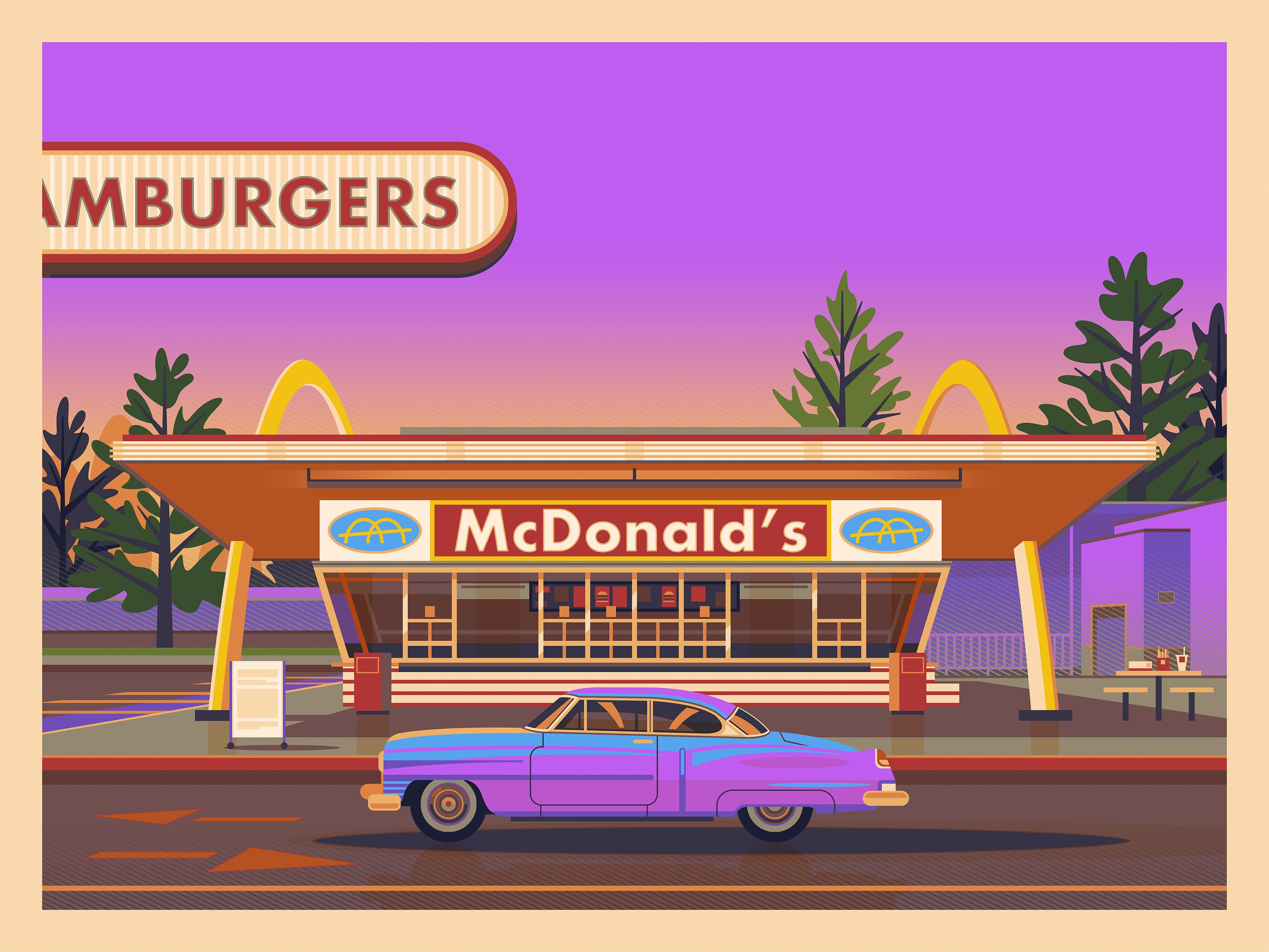 McDonalds Downey Los Angeles Art Print by George Townley