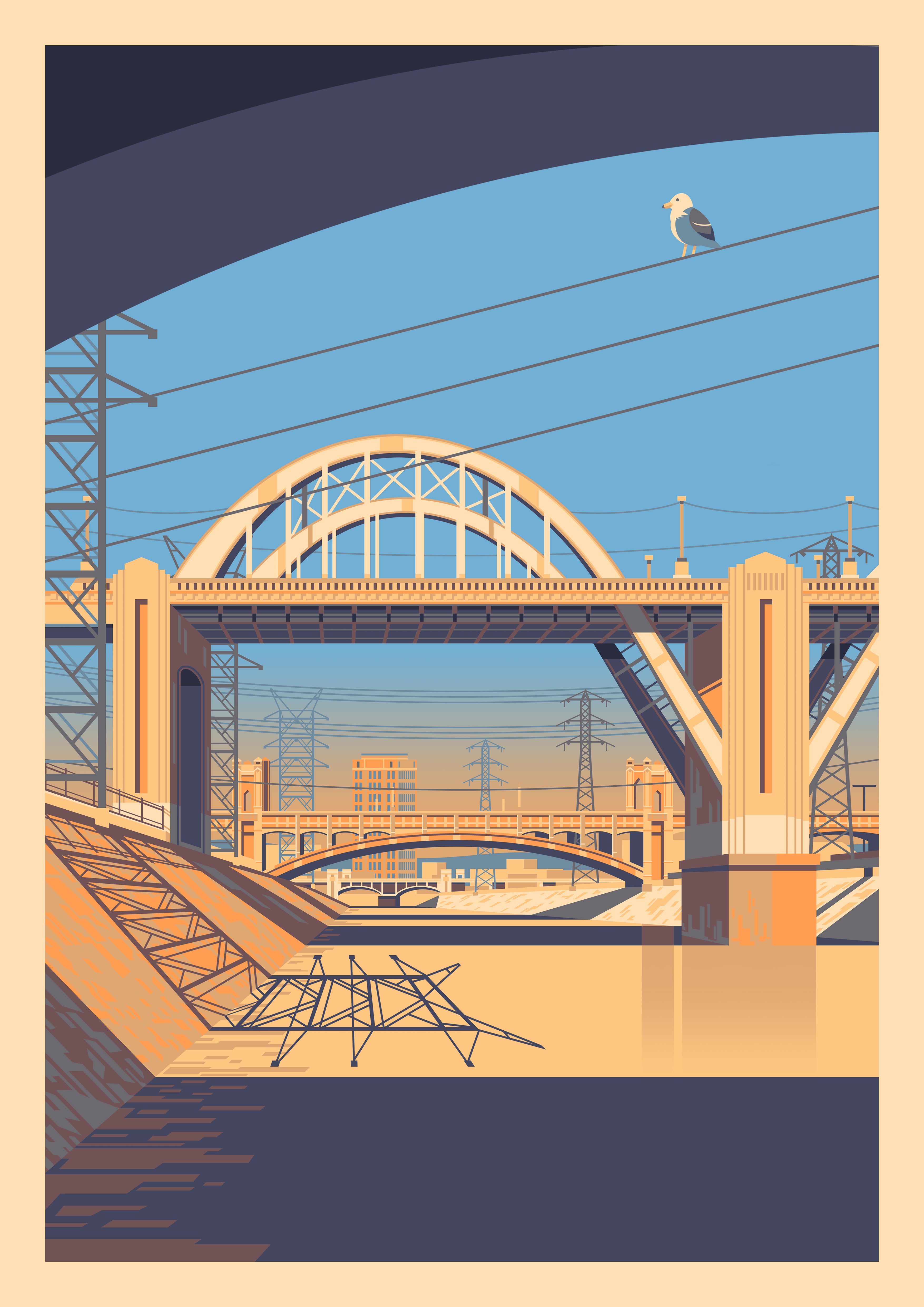Sixth Street Bridge Los Angeles Art Print by George Townley