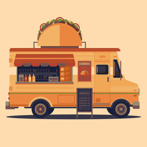 Taco Truck Illustration, Los Angeles Art Print by George Townley