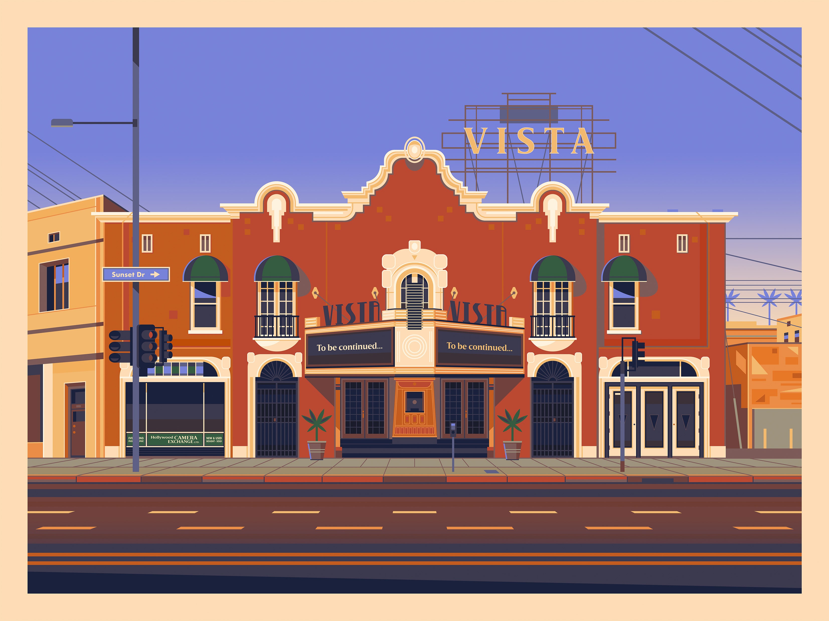 Vista Theatre Los Angeles Art Print by George Townley