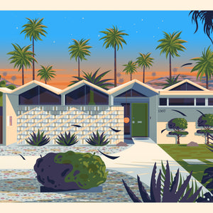 Park Imperial South Illustration, Palm Springs Art Print by George Townley
