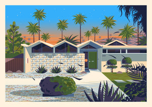 Park Imperial South Illustration, Palm Springs Art Print by George Townley