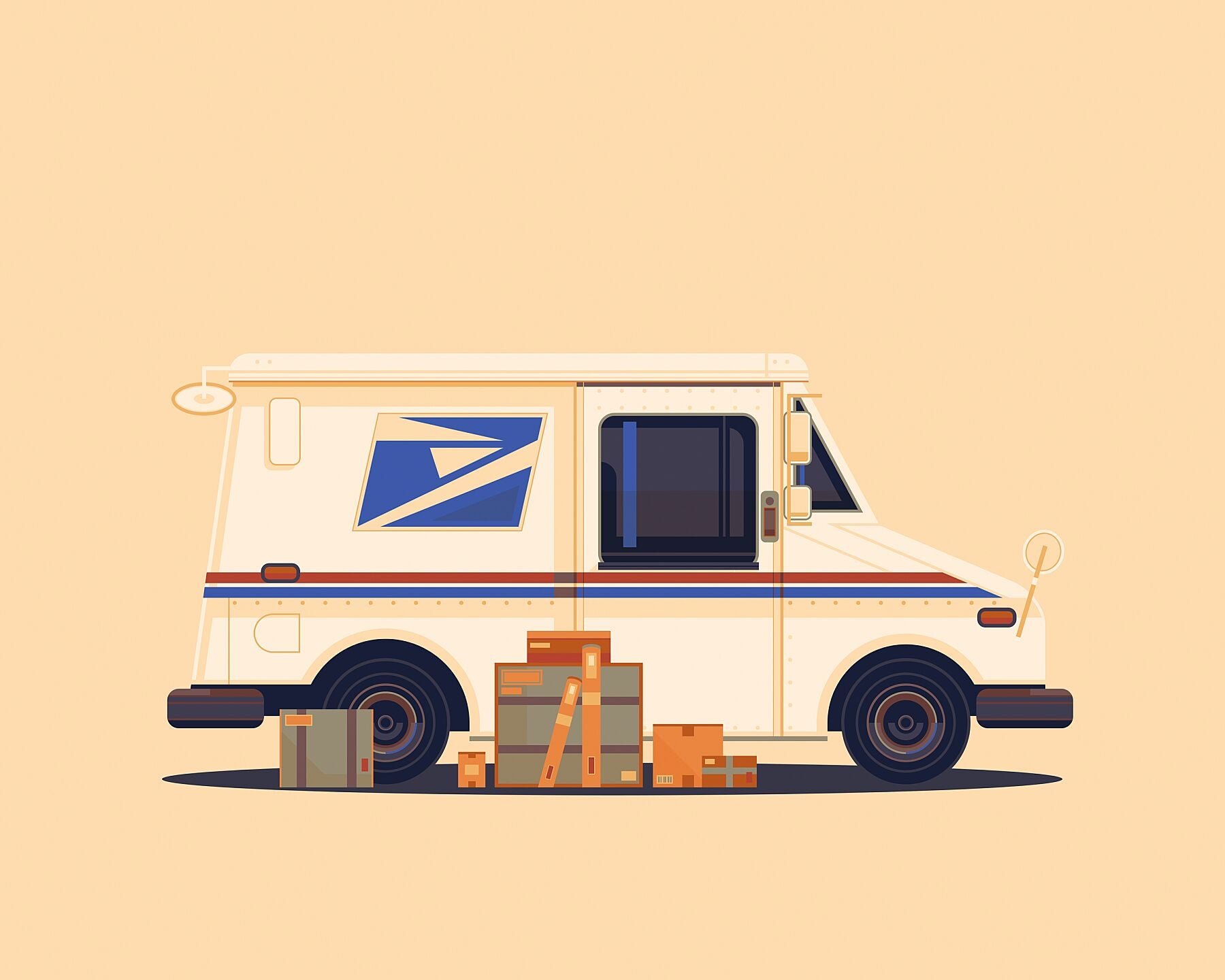 Mail Truck Los Angeles Art Print by George Townley